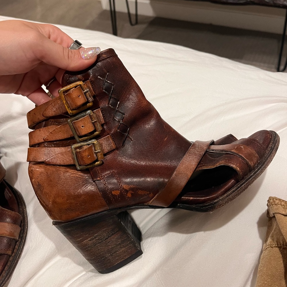 Freebird Brown Strappy Heels